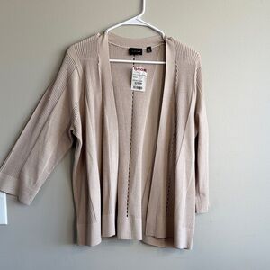 Cyrus Beige Open-Front Cardigan